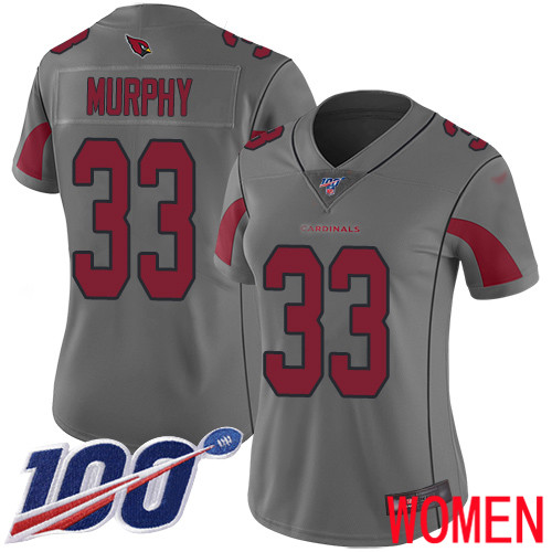 Arizona Cardinals Limited Silver Women Byron Murphy Jersey NFL Football #33 100th Season Inverted Legend->arizona cardinals->NFL Jersey